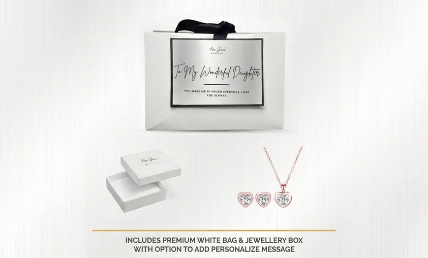Image 6: Mia Grace Jewellery Austrian Crystal Heart Pendant & Earrings Gift Set
