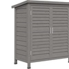 Image 15: Outsunny Wooden Garden Storage Sheds in Grey or Natural Wood