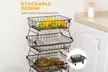 HomCom 5-Tier Steel Storage Trolley with Wheels in Black - Image 3