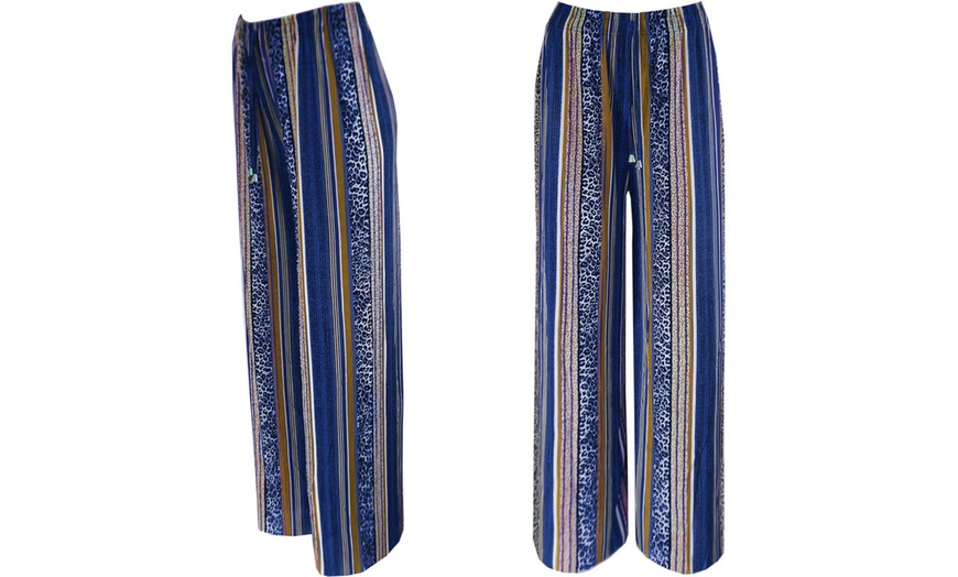 Image 3: Animal Prints Wide Leg Palazzo Trousers