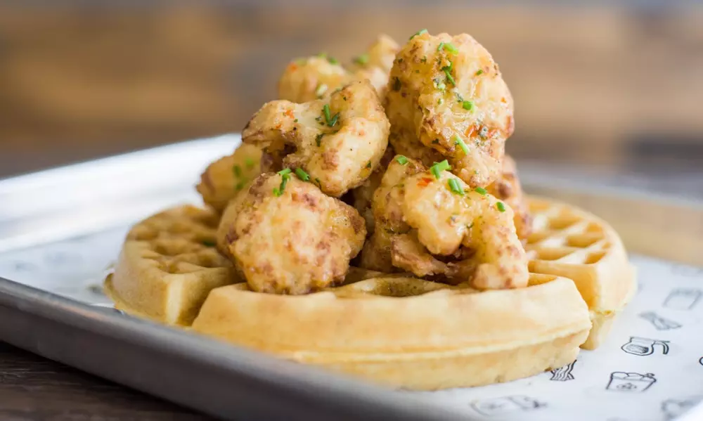 Vegan or ODB Chicken, Waffle with Coleslaw or Salad and Drink at The Dirtybird Chicken & Waffles (Up to 50% Off) - Primary Image