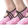 Image 10: 1-3 Pair Yoga Sock for Women Non-Slip Grips & Straps Dance Socks Pilates Socks 