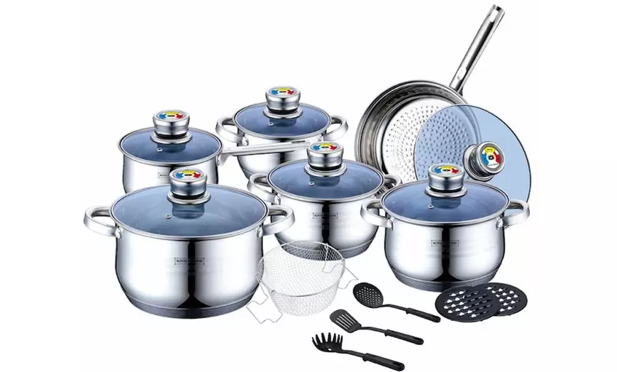 Image 2: Batteria di cucina da 16 o 18 pezzi Royalty Line