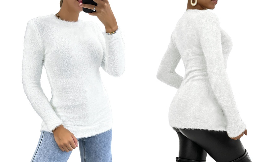 Image 5: Women's Long Sleeve Fluffy Jumper