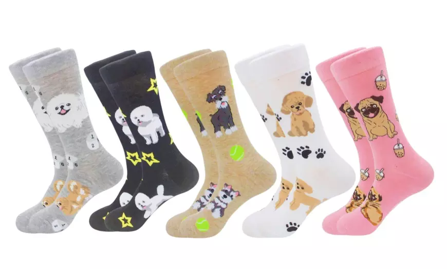 Image 1: Chaussettes avec imprimé chien