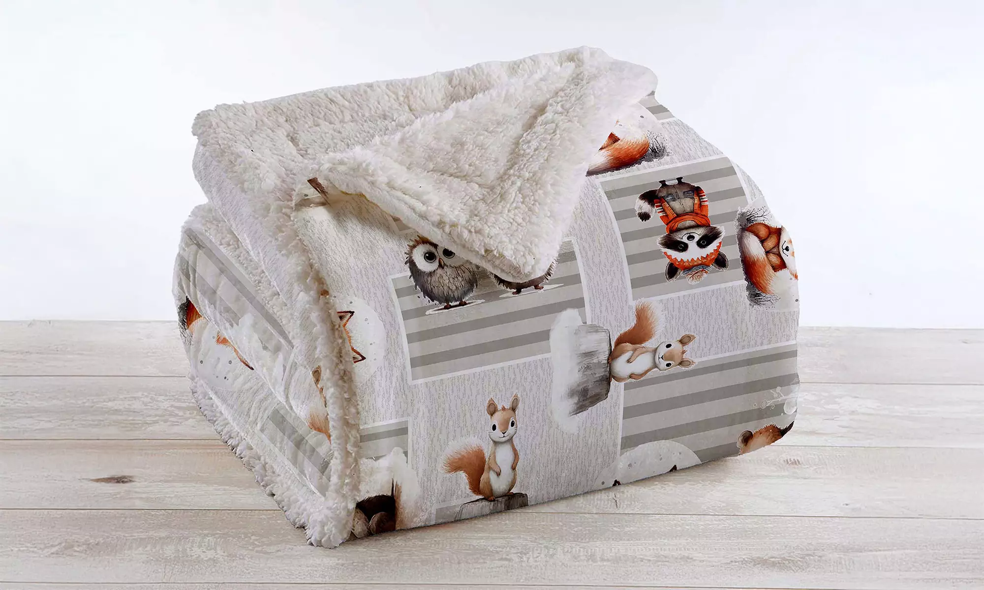 Plaid réversible sherpa et microfibre