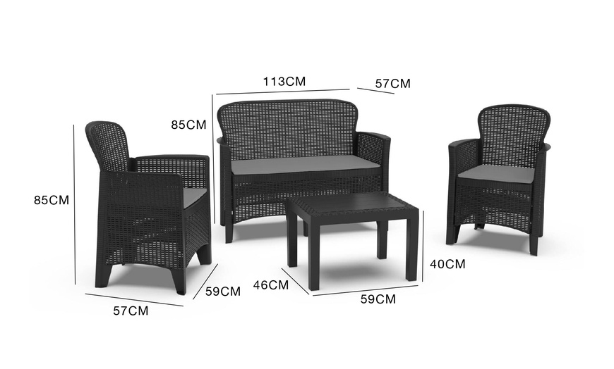 Image 3: Tuinset met rotan meubels inclusief kussens