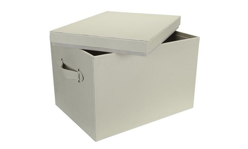 Image 4: Faux Leather Storage Boxes