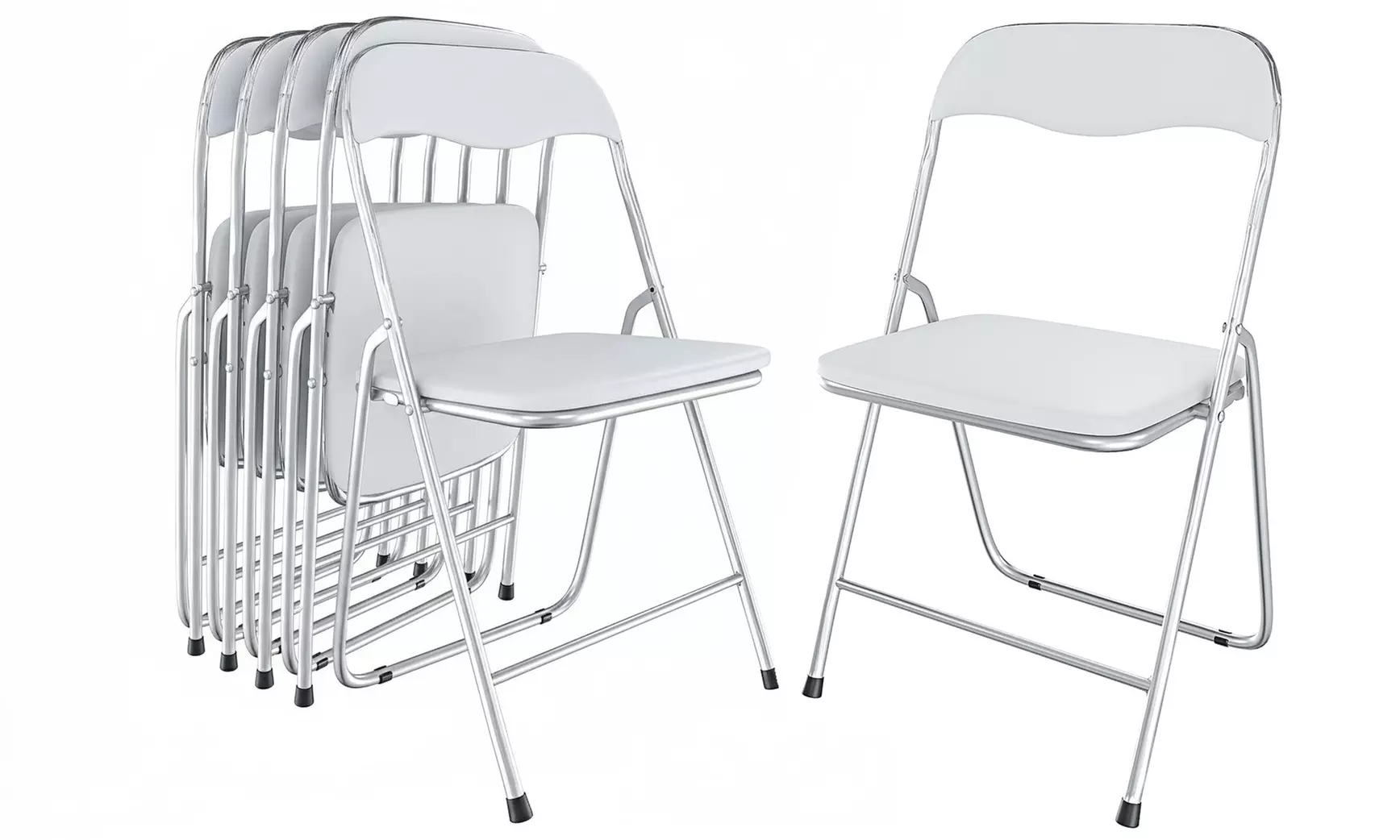 6 sedie pieghevoli imbottite in metallo