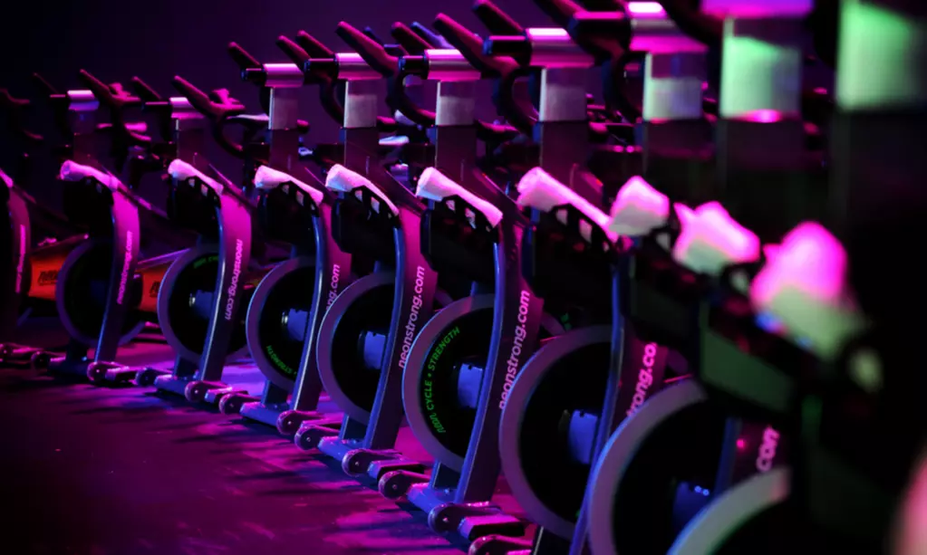 Premium Indoor Cycling Classes at Neon Cycle Plus Strength (Up to 67% Off). Two Options Available. - Primary Image