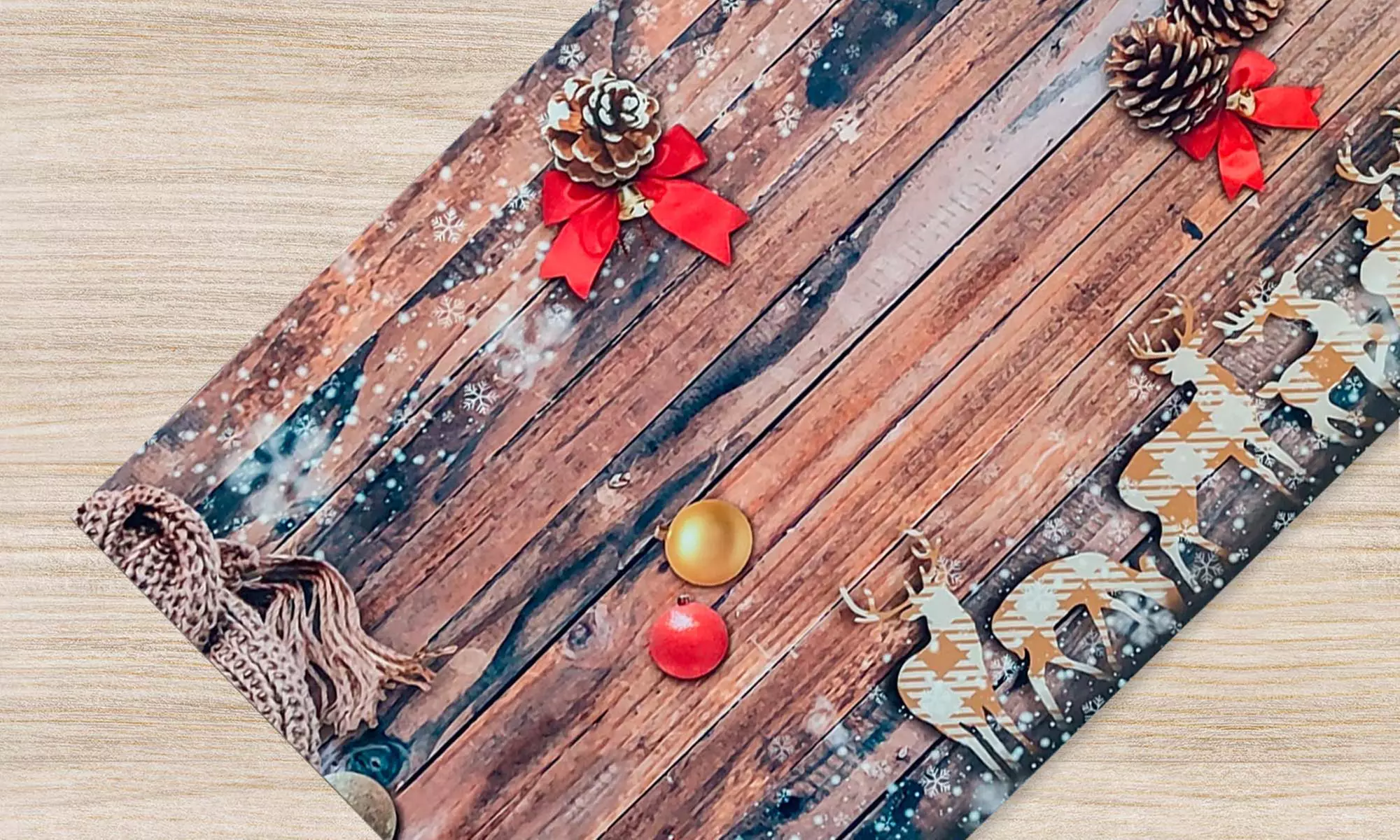 Antislip keukentapijt met kerstpatroon