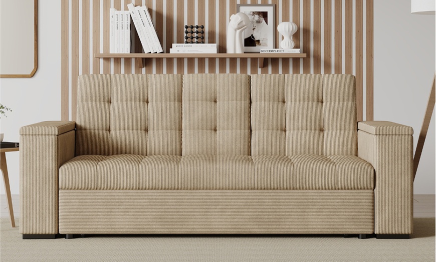 Image 11: Canapé convertible "Tilia" 3 places en tissu Kocoon