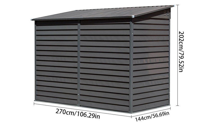 Image 9: Charcoal Black Steel Outdoor Garden Storage Shed