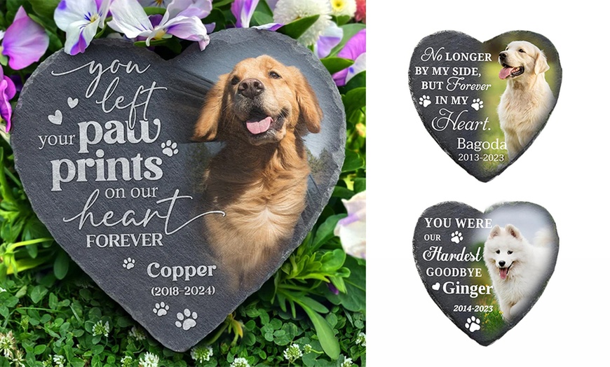 Image 2: One or Two Custom Pet Gravestones from Justyling