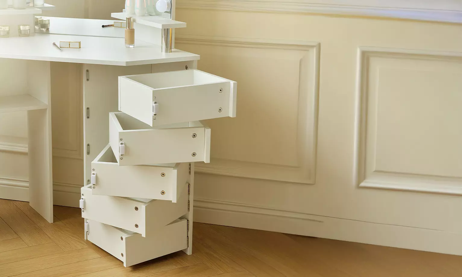 Home Deluxe Schminktisch mit LED-Beleuchtung „Candice“