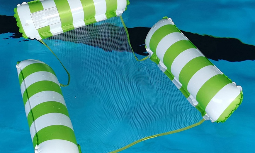 Image 5: Portable Inflatable Swimming Pool Float Hammock