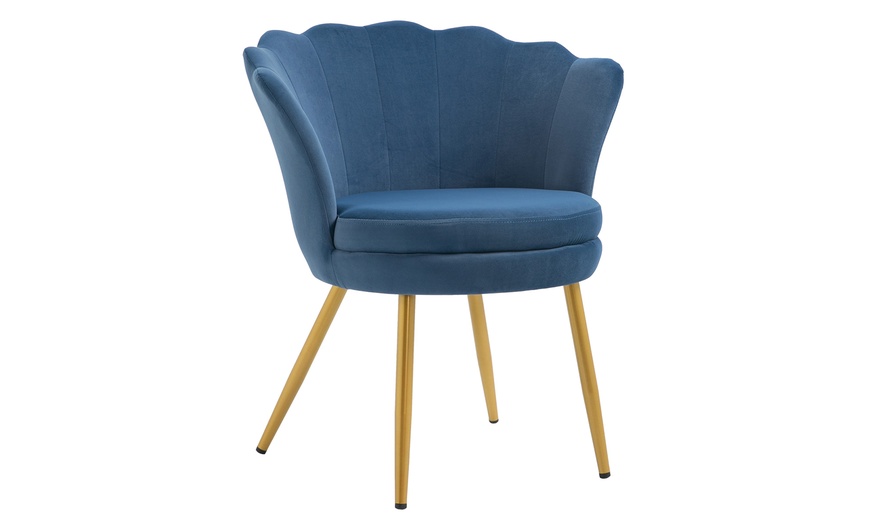Image 10: Fauteuil coquillage en velours