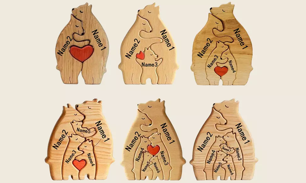 Custom Bear Family Puzzle Figurine: Perfect Gift for Any Occasion
