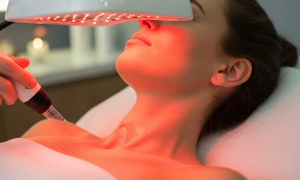 PRP Microneedling with LED Therapy for Face or Face, Neck & Chest