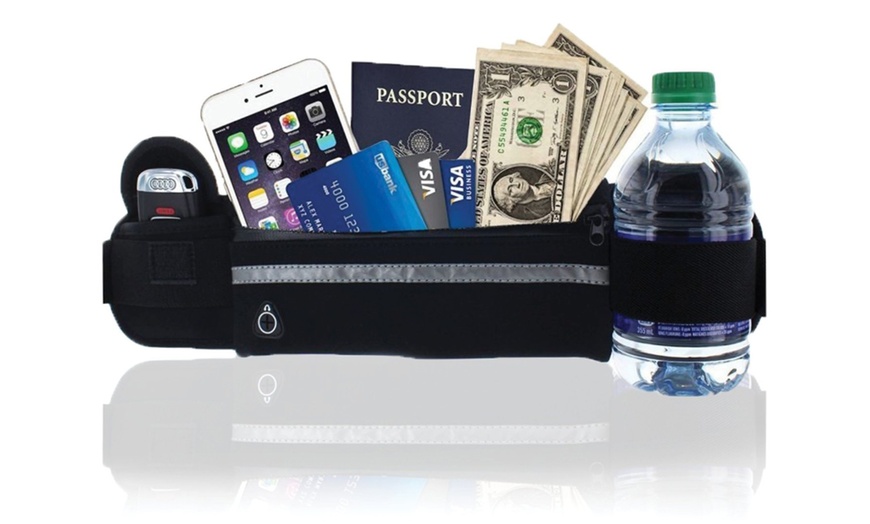 Image 4: Running Bum Bag Fanny Pack Travel Waist Money Belt Zip Hiking Pouch Wallet
