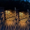 Image 1: Moroccan Solar Wall Lights - 4 Pack, Warm White LED