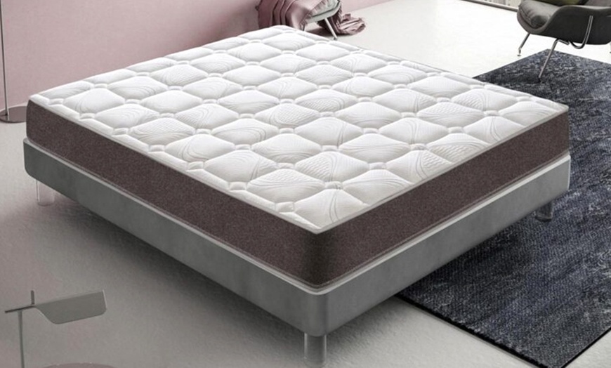 Image 1: Matelas hybride à mémoire de forme MyMemory 13 zones – 25 cm, ressorts ensachés, gel rafraîchissant, dispositif médical