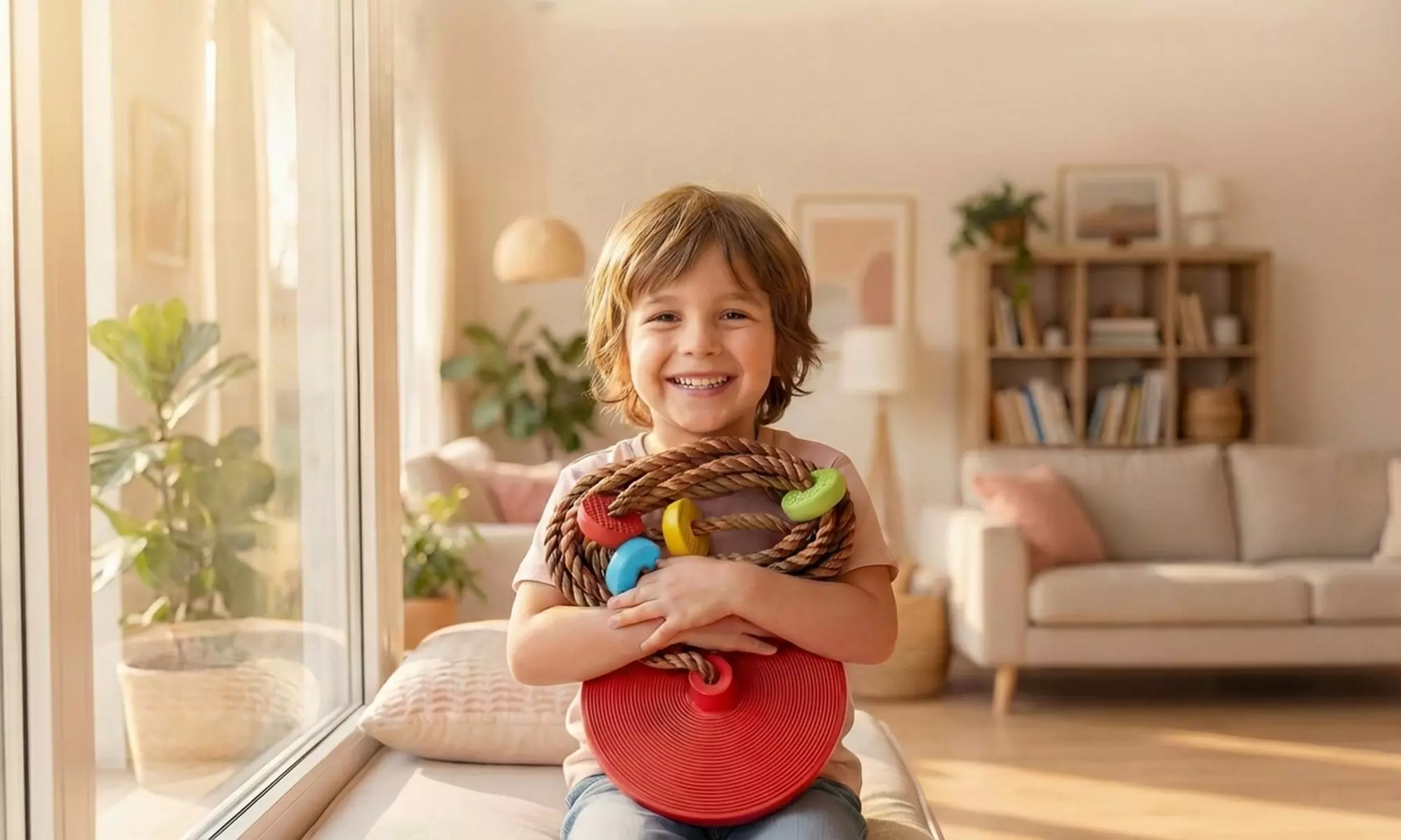 Aiyaplay Kids Tree Swing and Climbing Rope Kit with Disc Swing