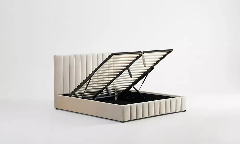 Lit coffre Trocadéro en velours avec tête de lit