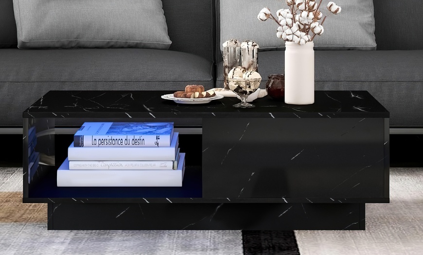 Image 7: High Gloss LED Coffee and Side Table Range