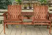 Outsunny 2-Seater Wooden Bench with Centre Table - Second Medium