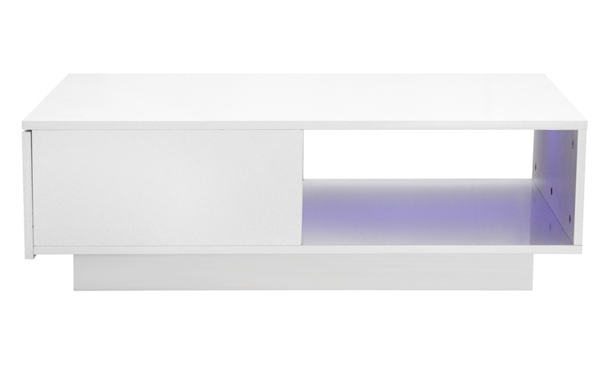 Image 21: High Gloss LED Coffee and Side Table Range