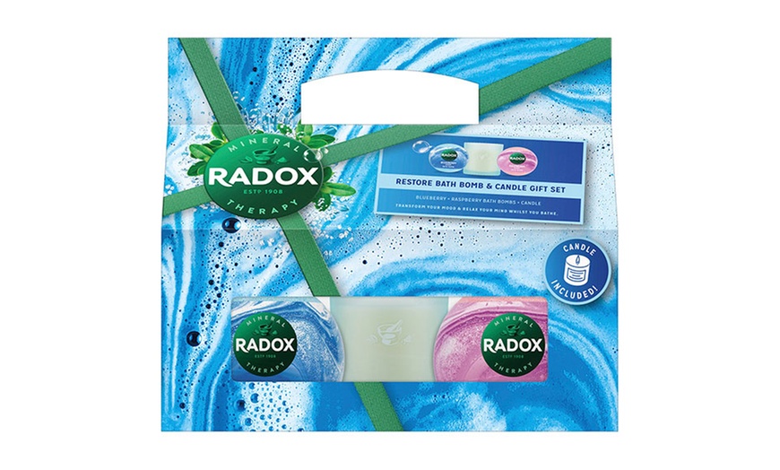 Image 1: Up to Four Radox Restore Blueberry & Raspberry Bath Bomb Gift Sets