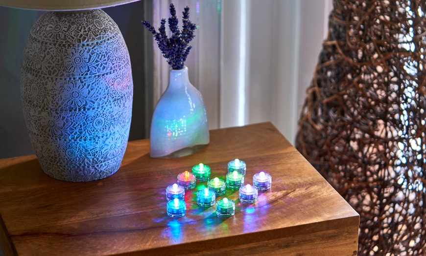 Image 1: Mini Water-resistant Colour-Changing LED Tealight Candles