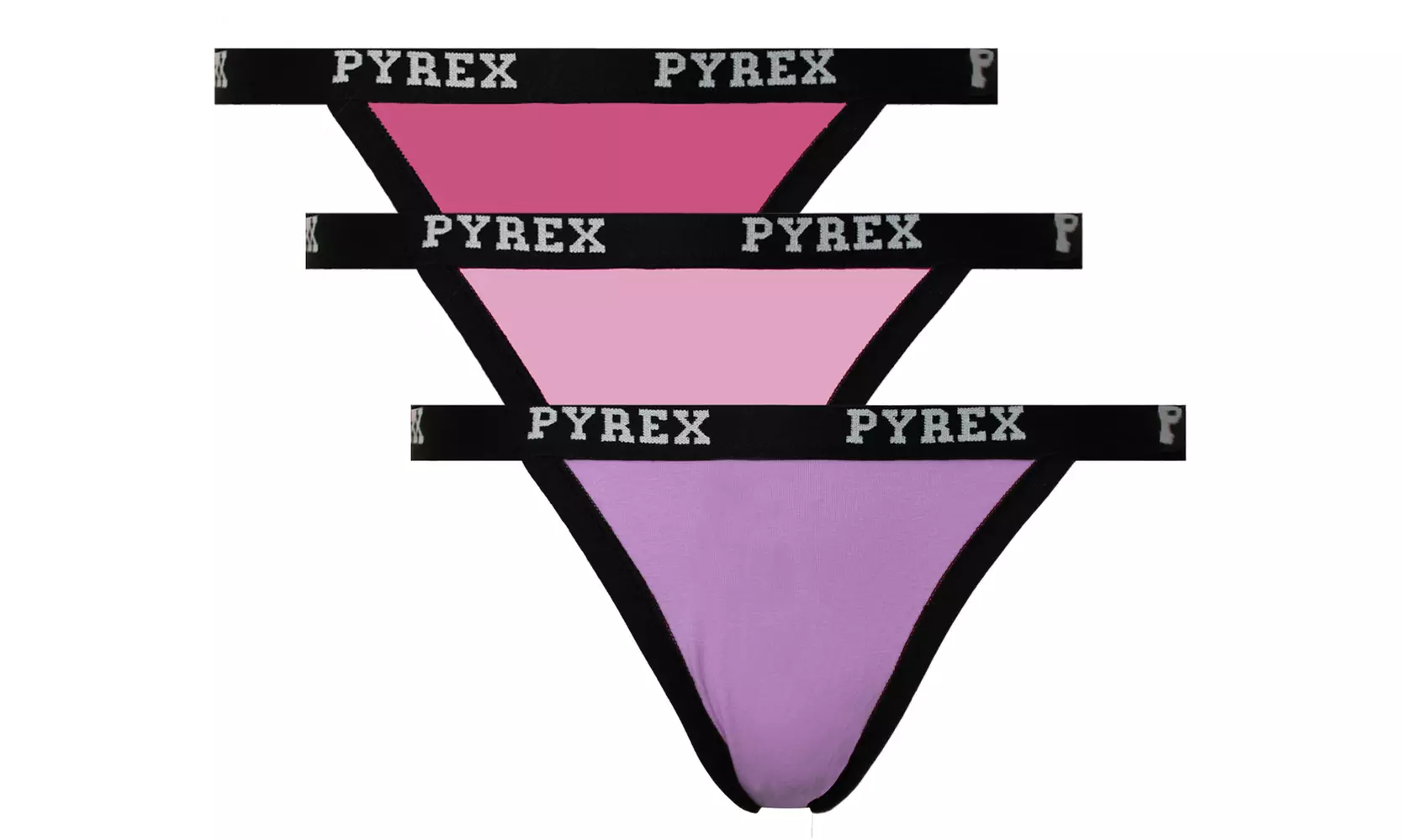 Pack di 3 o 6 tanga o perizoma in cotone bielastico Pyrex