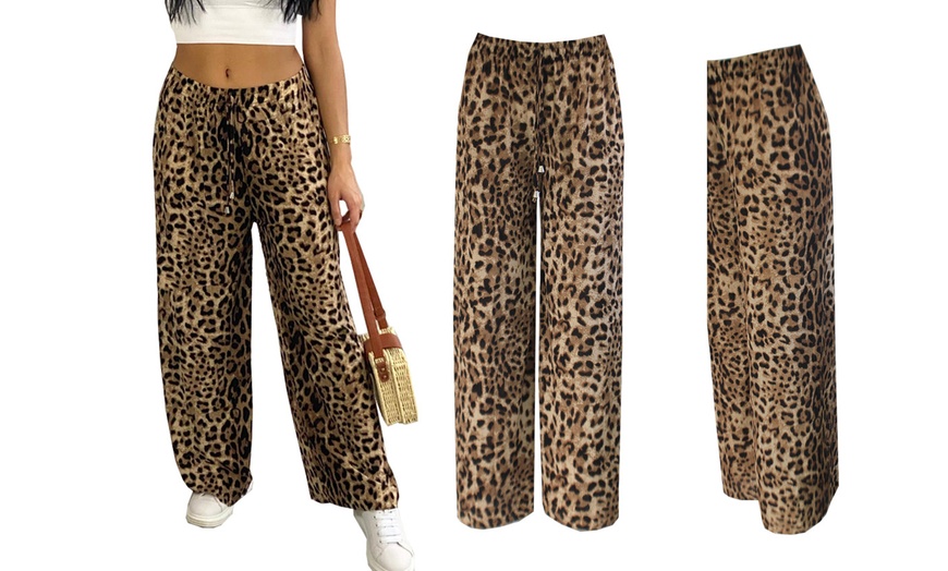 Image 9: Animal Prints Wide Leg Palazzo Trousers