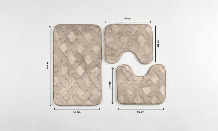 Image 12: Set di 3 tappeti bagno memory antiscivolo