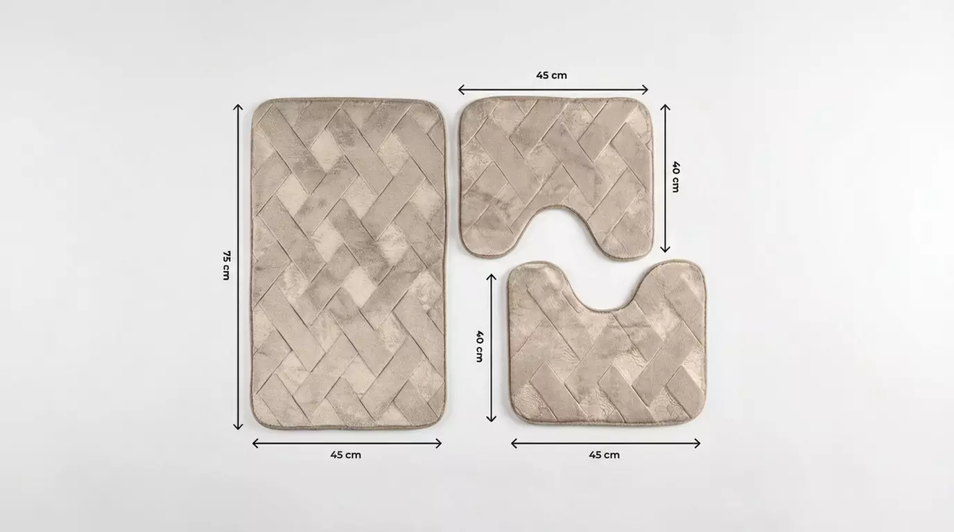 Set di 3 tappeti bagno memory antiscivolo