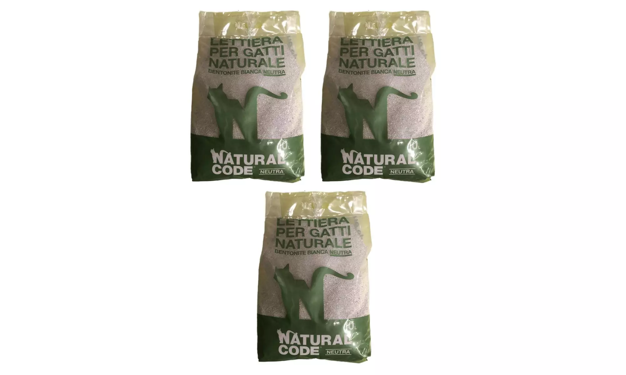 Lettiera per gatti in sacchetto bentonite o vegetale Natural Code