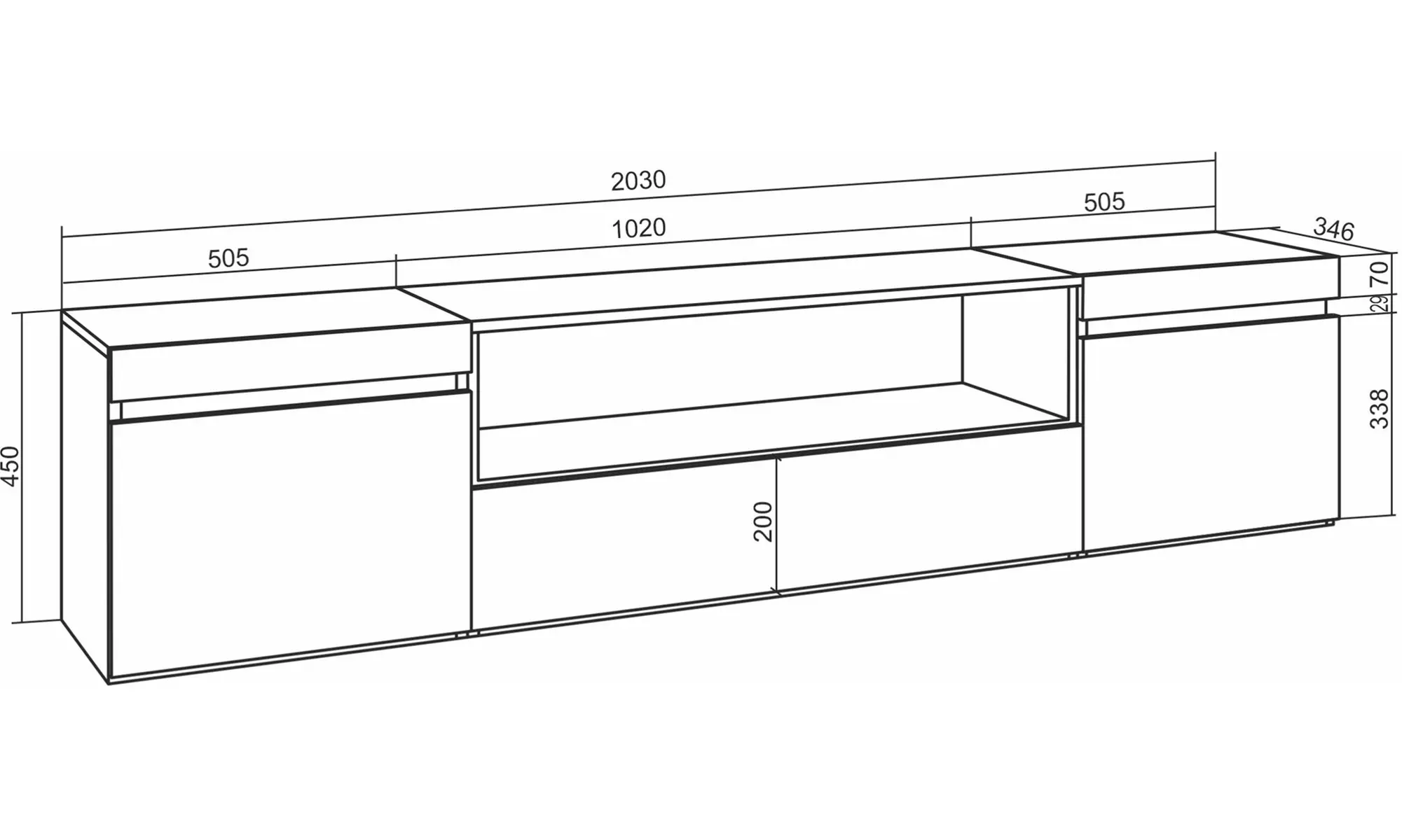 Meuble TV avec ou sans cheminée électrique LED