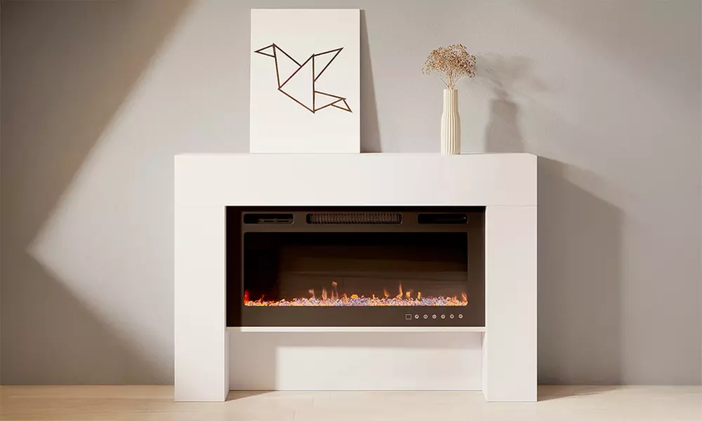 Candela elektrische sfeerhaard met witte ombouw - Primary Image