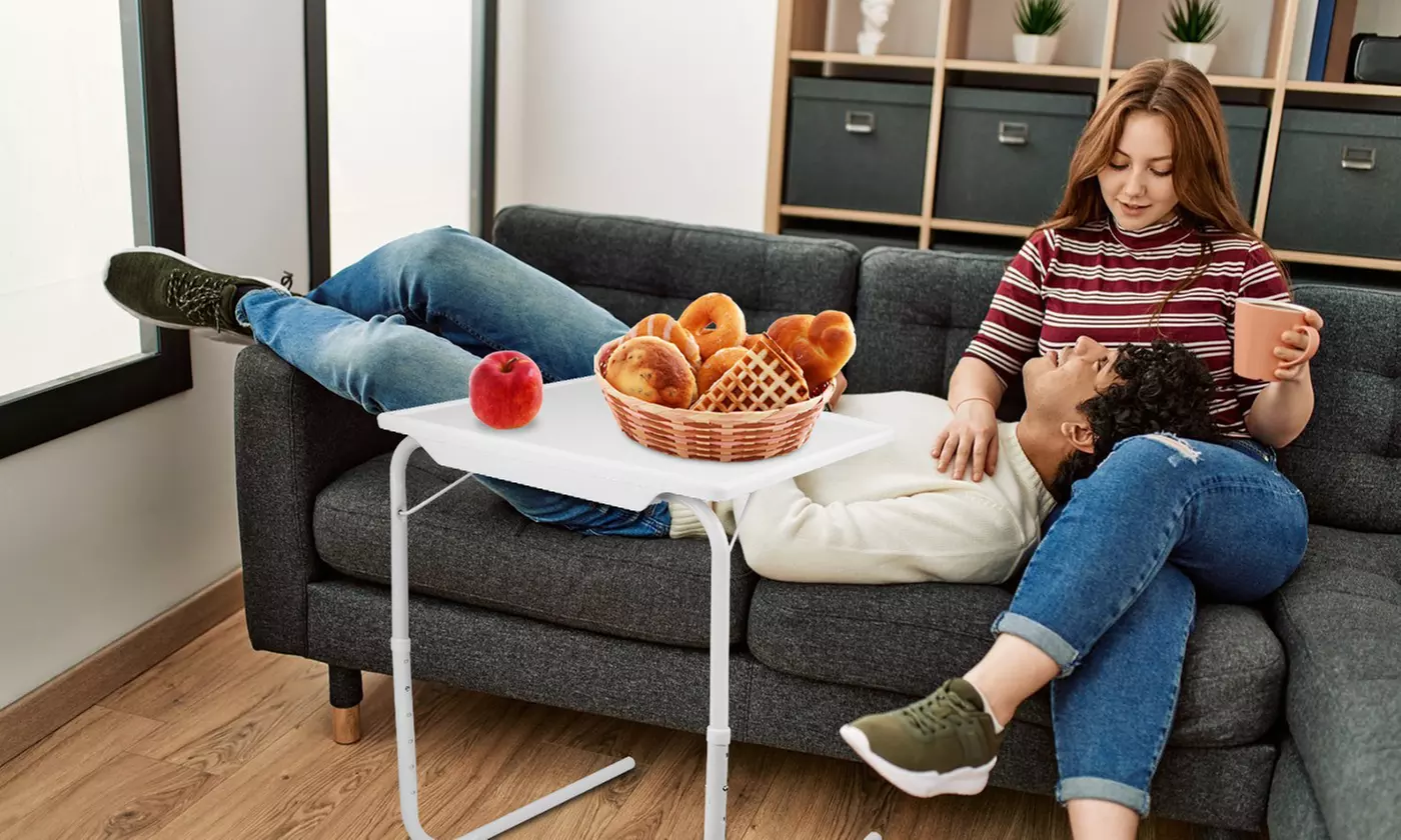iMounTEK Adjustable Foldable TV Tray Table 6 Heights 3 Angles for Snacks & Meals