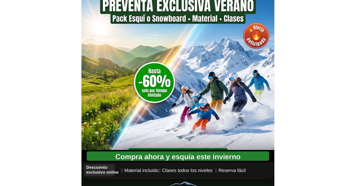 Curso de esquí o snow de un día en Baqueira o Sierra Nevada