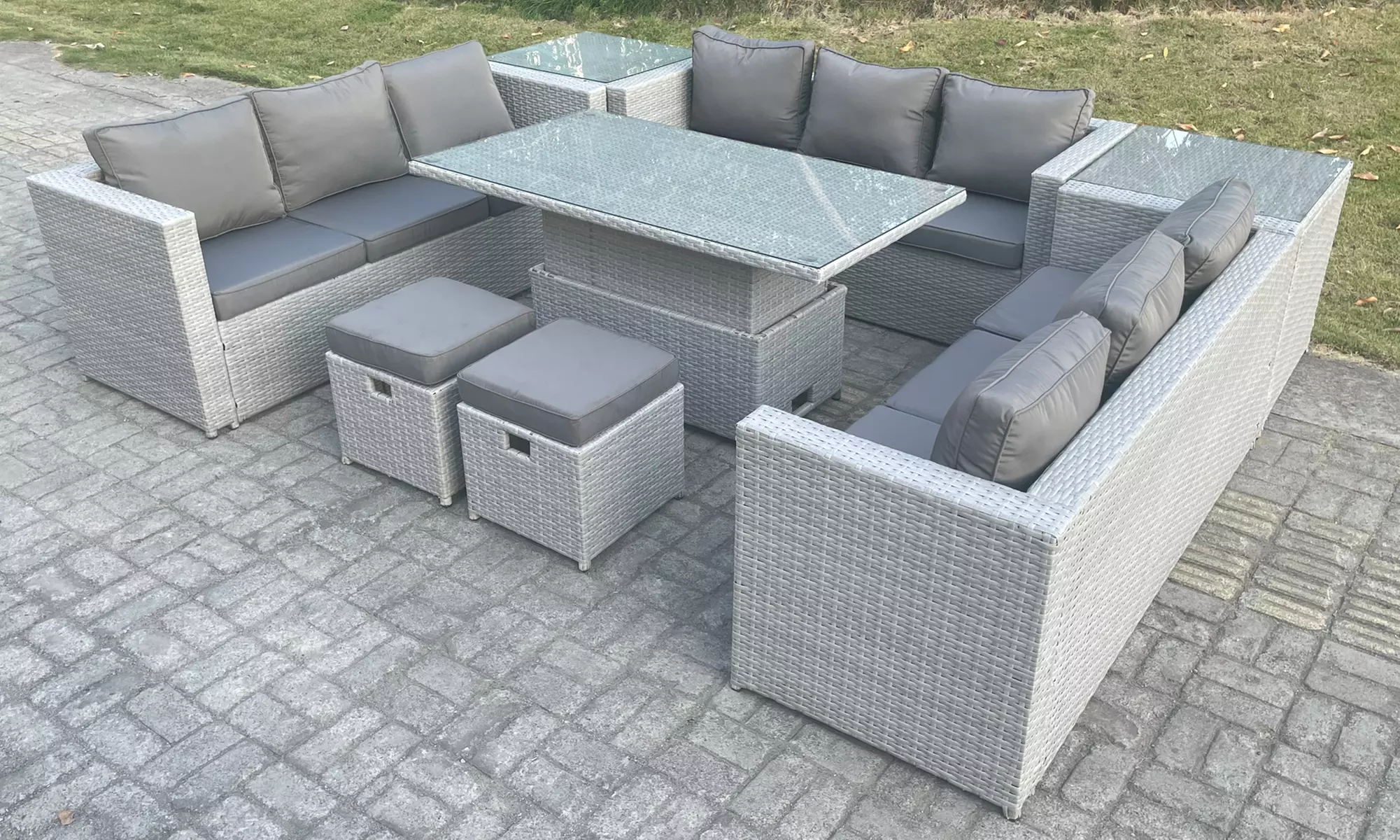 Famous PE Rattan Adjustable Table Set - Primary Image