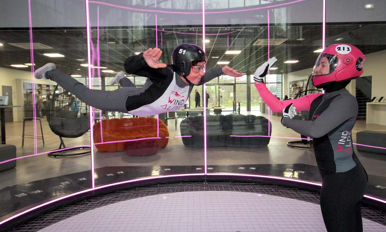 Session chute libre indoor (2 x 1 min) avec Flight up et photos/vidéos