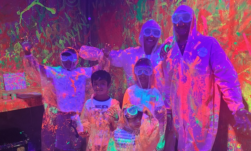 Image 5: Paint. Splatter. Glow. Private Sessions for 1–8 at House of Immersions