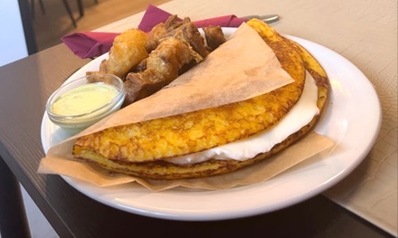 Für 1 Person: Cachapa nach Wahl inkl. hausgemachtem Eistee - El Fogón de la Oma