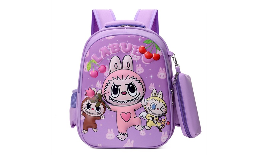 Image 12: Labubu Inspired Kids' Backpack with Pencil Case