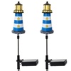 Image 7: One, Two or Four Solar Powered Lighthouse Shaped Garden Lights