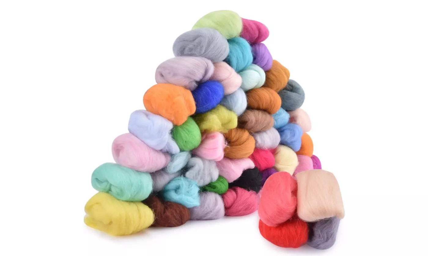 30/50 Colors Needle Felting Wool Set for Needle Felting Hand Spinning DIY Craft