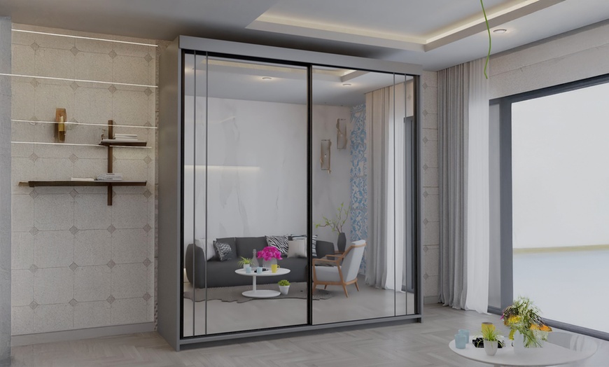Image 9: Riga Sliding Mirror Door Wardrobe